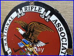 Vintage Nra Porcelain Sign National Rifle Association Gun Ak 47 9mm Glock Sig