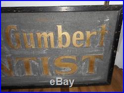 Vintage OLD Antique Original CJ GUMBERT SMALTZ SAND PAINTED DENTIST TRADE SIGN