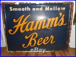 Vintage ORIGINAL HAMMS BEER Smooth and Mellow Metal Advertising Breweriana SIGN