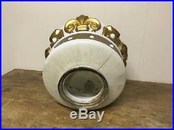 Vintage ORIGINAL Standard Oil Gold Crown 1 Piece Milk Glass Gas Pump Globe
