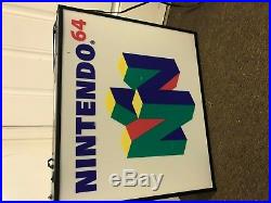 Vintage Official Retail Store Light Up Sign Nintendo 64 N64 Collectible Rare