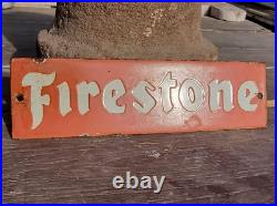Vintage Old Antique Rare Firestone Tire Ad Miniature Porcelain Enamel Sign Board