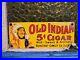 Vintage-Old-Indian-Cigar-Porcelain-Sign-Tobacco-Pipe-Cigarette-Oil-Gas-Service-01-dh