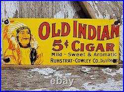 Vintage Old Indian Cigar Sign Old Porcelain Sign Tobacco Pipe Cigarette Smoke