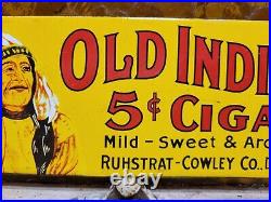 Vintage Old Indian Cigar Sign Old Porcelain Sign Tobacco Pipe Cigarette Smoke