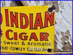 Vintage Old Indian Cigar Sign Old Porcelain Sign Tobacco Pipe Cigarette Smoke