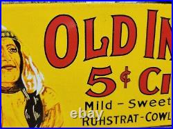 Vintage Old Indian Cigar Sign Old Porcelain Sign Tobacco Pipe Cigarette Smoke