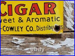 Vintage Old Indian Cigar Sign Old Porcelain Sign Tobacco Pipe Cigarette Smoke