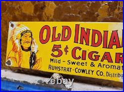 Vintage Old Indian Cigar Sign Old Porcelain Sign Tobacco Pipe Cigarette Smoke