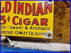 Vintage Old Indian Cigar Sign Old Porcelain Sign Tobacco Pipe Cigarette Smoke