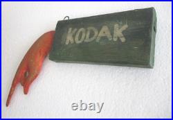 Vintage Old Kodak Advertisement Trade Sign Hand Direction Hand Made