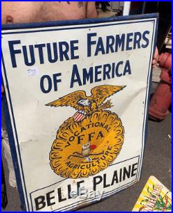 Vintage Old LG Future Farmers of America FFA Metal Sign With Eagle Graphic logo