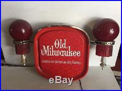 Vintage Old Milwaukee Beer Lighted Advertising Sign withglobe Style Lamps used