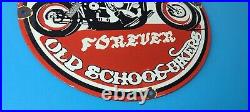 Vintage Old School Automobile Porcelain Gas Biker Hot Rod Service Shop Race Sign