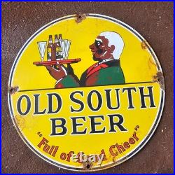 Vintage Old South Beer Good Cheer Gasoline Oil Gas Pump Enamel Porcelain Sign Vintage Old South Beer Good Cheer Gasoline Oil Gas Pump Enamel Porcelain Sign
