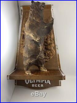 Vintage Olympia Beer Grizzly Bear Wildlife Bar Wall Mount Sign Advertising