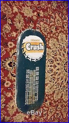 Vintage Orange Crush Advertising Thermometer soda pop Sign 1950s