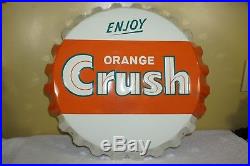 Vintage Orange Crush Bottle Cap Advertising Sign