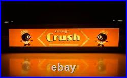 Vintage Orange Crush Crushy Lighted Advertising Sign Reverse Glass Soda Rare