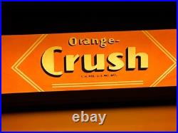 Vintage Orange Crush Crushy Lighted Advertising Sign Reverse Glass Soda Rare