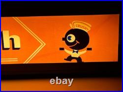Vintage Orange Crush Crushy Lighted Advertising Sign Reverse Glass Soda Rare
