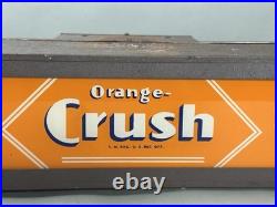 Vintage Orange Crush Crushy Lighted Advertising Sign Reverse Glass Soda Rare