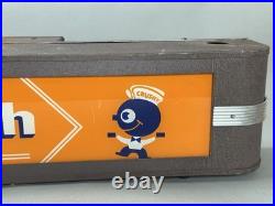 Vintage Orange Crush Crushy Lighted Advertising Sign Reverse Glass Soda Rare
