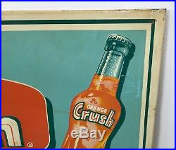 Vintage Orange Crush Drink Embossed Tin Chalkboard Menu Advertising Sign Nice