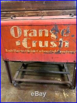 Vintage Orange Crush Ice Chest Cooler Coca Cola Coke 7up Pepsi Dr Pepper Sign