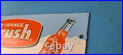 Vintage Orange Crush Porcelain Gas Soda Pump Plate Service Station Sign