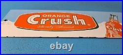 Vintage Orange Crush Porcelain Gas Soda Pump Plate Service Station Sign