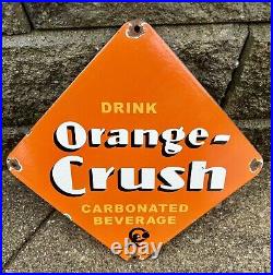 Vintage Orange Crush Porcelain Sign Cola Soda Pop Drink Beverage Store Old Sign