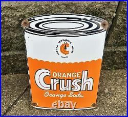 Vintage Orange Crush Porcelain Sign Cola Soda Pop Drink Beverage Store Old Sign