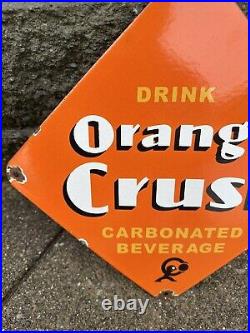 Vintage Orange Crush Porcelain Sign Cola Soda Pop Drink Beverage Store Old Sign