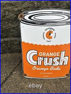 Vintage Orange Crush Porcelain Sign Cola Soda Pop Drink Beverage Store Old Sign