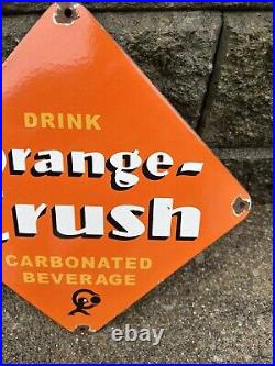 Vintage Orange Crush Porcelain Sign Cola Soda Pop Drink Beverage Store Old Sign