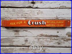 Vintage Orange Crush Porcelain Sign Door Push Bar Soda Beverage Cola Drink Store