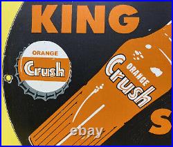 Vintage Orange Crush Porcelain Sign Gas Station Bottle Pepsi General Store Oil