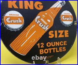 Vintage Orange Crush Porcelain Sign Gas Station Bottle Pepsi General Store Oil