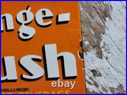 Vintage Orange Crush Porcelain Sign Old Soda Cola Beverage 6 Pack Bottles 25cent
