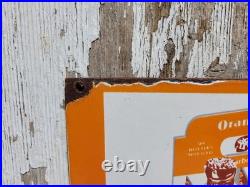 Vintage Orange Crush Porcelain Sign Old Soda Cola Beverage 6 Pack Bottles 25cent