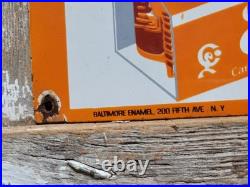 Vintage Orange Crush Porcelain Sign Old Soda Cola Beverage 6 Pack Bottles 25cent