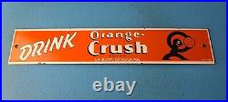 Vintage Orange Crush Sign Drink Carbonated Porcelain Gas Oil Pump Soda Sign