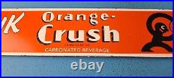 Vintage Orange Crush Sign Drink Carbonated Porcelain Gas Oil Pump Soda Sign