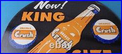 Vintage Orange Crush Sign Soda Drink King Size Porcelain Gas Oil Pump Sign