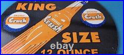 Vintage Orange Crush Sign Soda Drink King Size Porcelain Gas Oil Pump Sign
