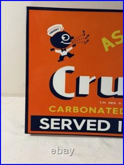 Vintage Orange Crush Soda Flange Sign Double Sided Ask For A Crush Crushy
