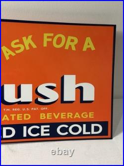 Vintage Orange Crush Soda Flange Sign Double Sided Ask For A Crush Crushy