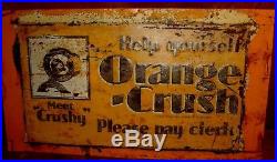 Vintage Orange Crush Tin Soda Sign Original 1931