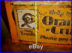Vintage Orange Crush Tin Soda Sign Original 1931